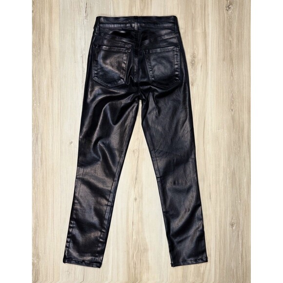 J BRAND MARIA High Rise Skinny Leg Faux Leather/Coated in Galactic Black 24x25 - Picture 10 of 16